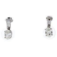 Boucles d'oreilles avec diamants 1,90CTW en or blanc 14k