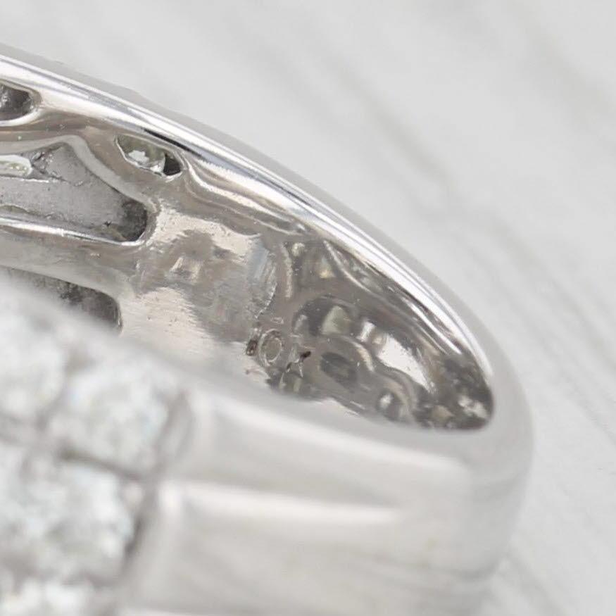 Women's 1.90ctw Round Diamond Halo Cluster Ring 10k White Gold Size 5.5 Cocktail
