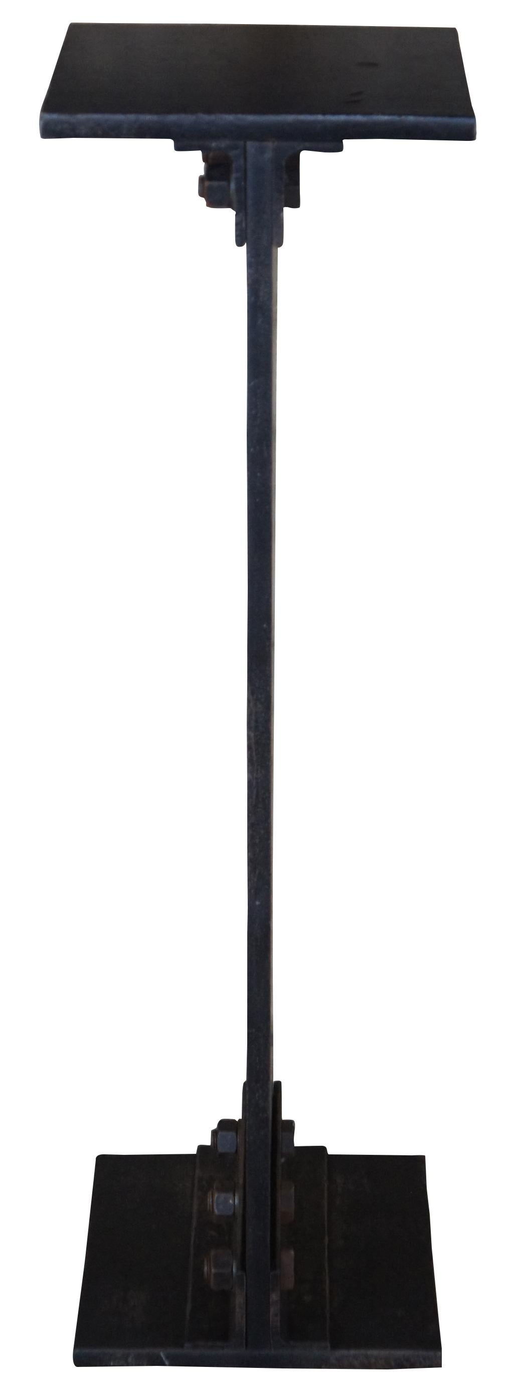190lb Industrial Steel I Beam Pedestal Table Stand Art Sculpture Display Column In Good Condition In Dayton, OH