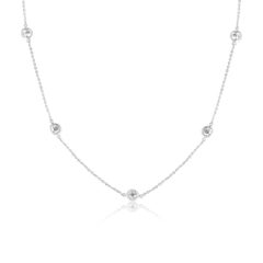 Collana a catena con diamanti a taglio rotondo da 1,90tcw 14K in oro bianco Whiting