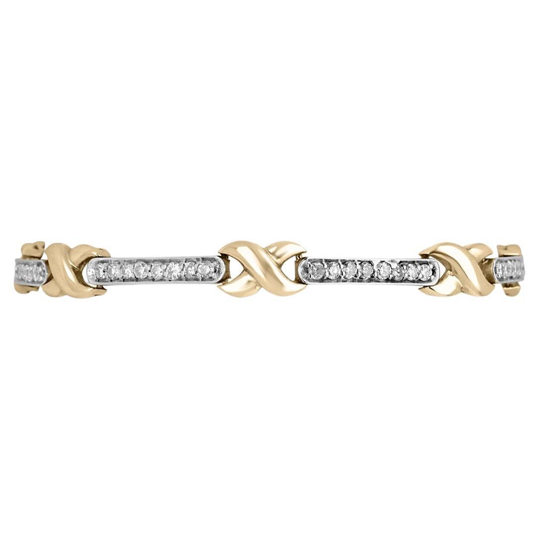 Bracciale X con diamanti in oro giallo 1,90tcw 14K Bracciale X Tennis in oro giallo