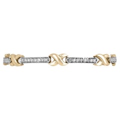 Bracciale X con diamanti in oro giallo 1,90tcw 14K Bracciale X Tennis in oro giallo