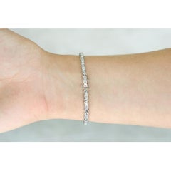 1.90tcw Baguette Diamond Tennis Bracelet 10k Gold Infinity Tennis Bracelet