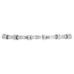 1.90tcw Baguette Diamond Tennis Bracelet 10k Gold Infinity Tennis Bracelet