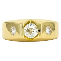 1.91 Carat 18 Karat Yellow Gold Diamond Men's Band Ring