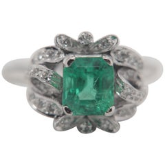 1.91 Carat Colombian Emerald and Diamond Ring in 18 Karat Gold