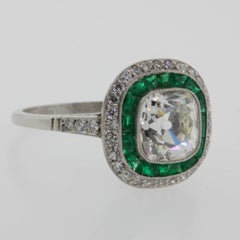 1.91 Carat Cushion Cut Diamond Platinum Ring