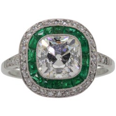 1.91 Carat Cushion Cut Diamond Platinum Ring