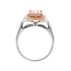 1,91 Karat Cushion-Cut Morganit Diamant Akzente 14K Weißgold Ring