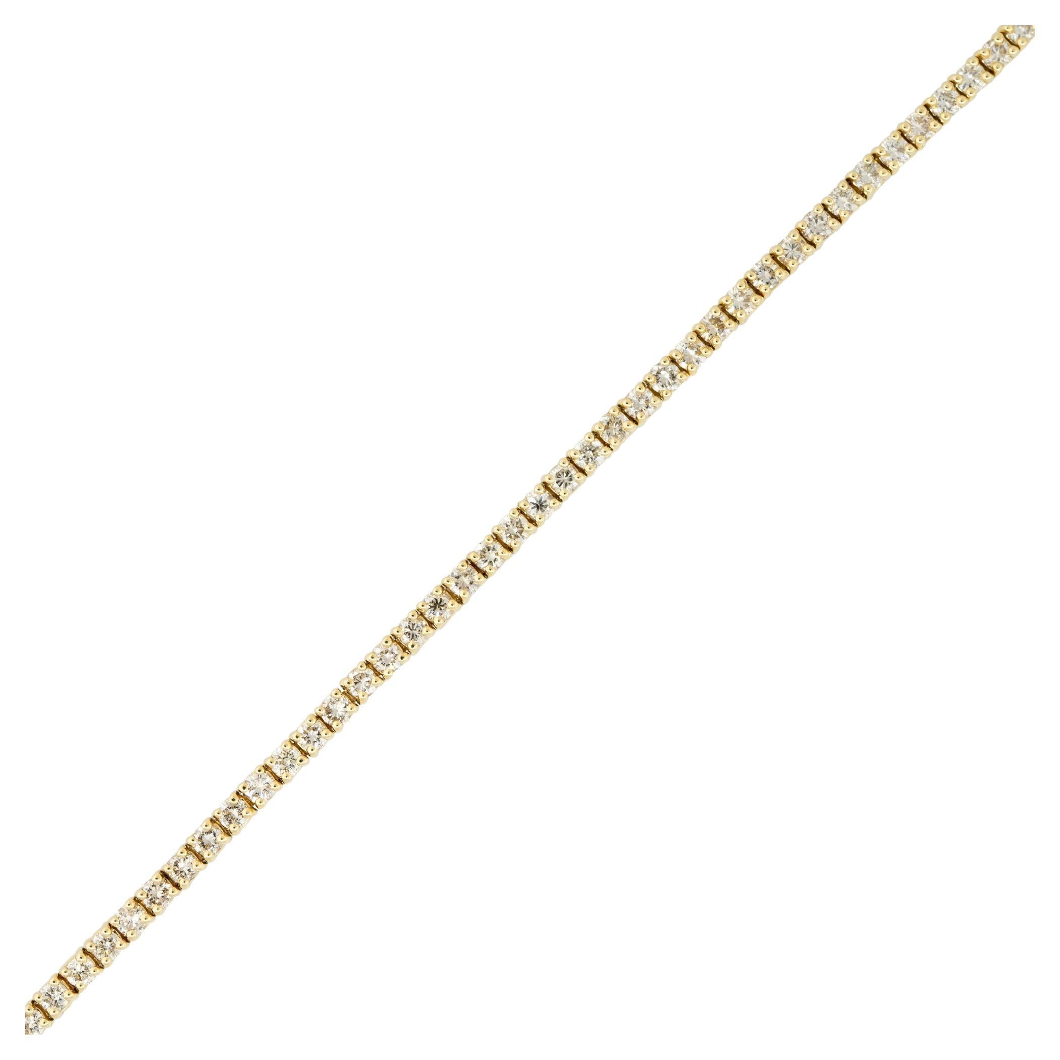 1.91 Carat Diamond Tennis Bracelet 14 Karat in Stock