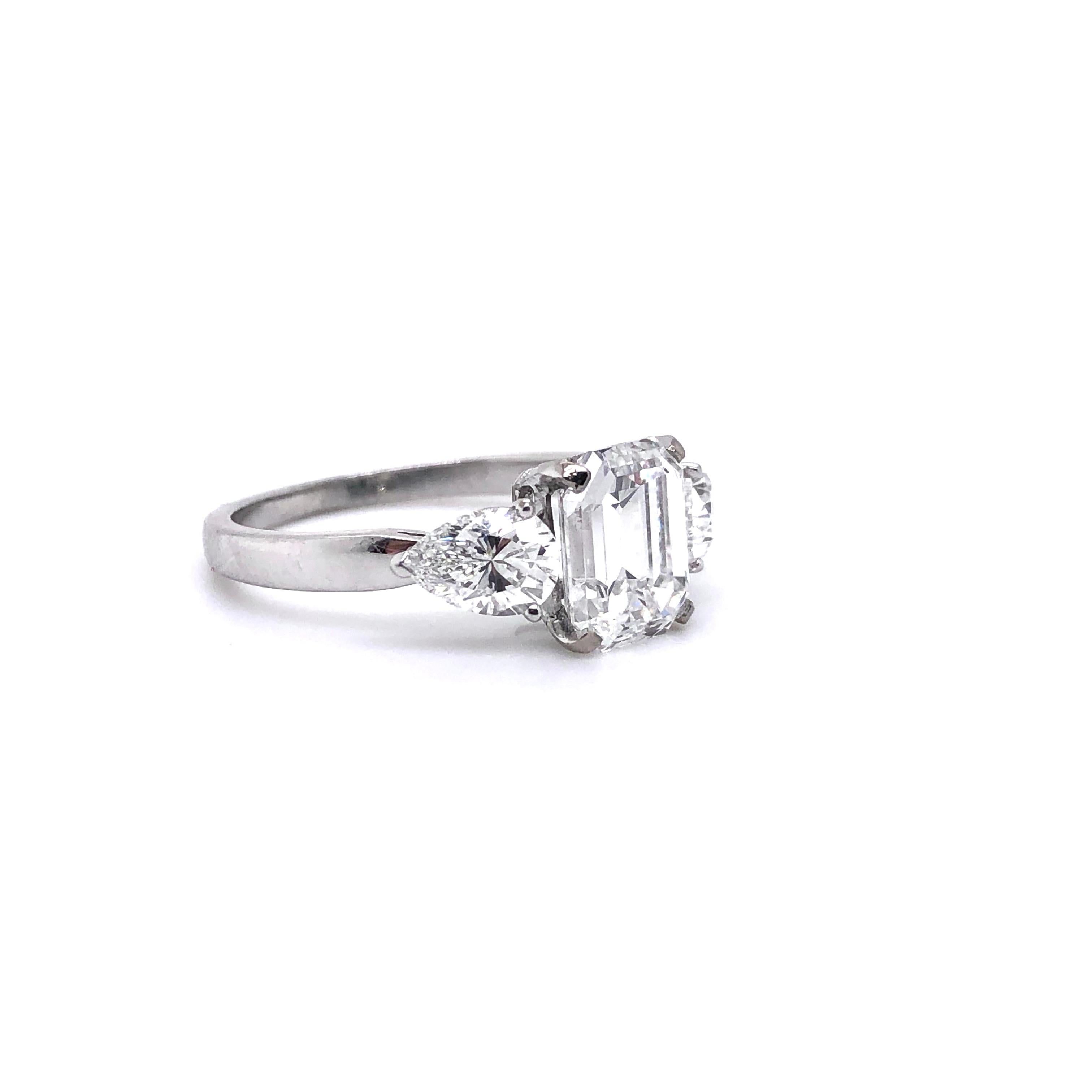 Contemporary 1.91 Carat E VVS2 GIA Certified Emerald Cut Diamond Ring