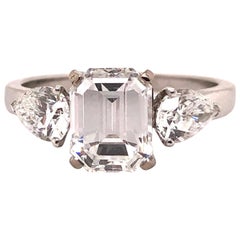 1.91 Carat E VVS2 GIA Certified Emerald Cut Diamond Ring