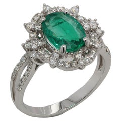 1.91 Carat Emerald and Diamond Ring in 18 Karat Gold