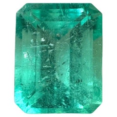 1.91 Carat Pastel Bluish Green Emerald Cut Colombian Emerald Gem - May Birthston
