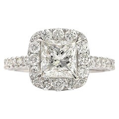 1.91 Carat Princess Cut F-G SI3 White Diamond Ring