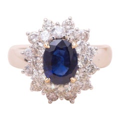 1.91 Karat Saphir und Diamanten Cluster-Ring
