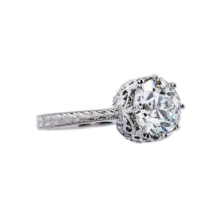 Edwardian 1.91 Carat Vintage Inspired Platinum Engagement Ring