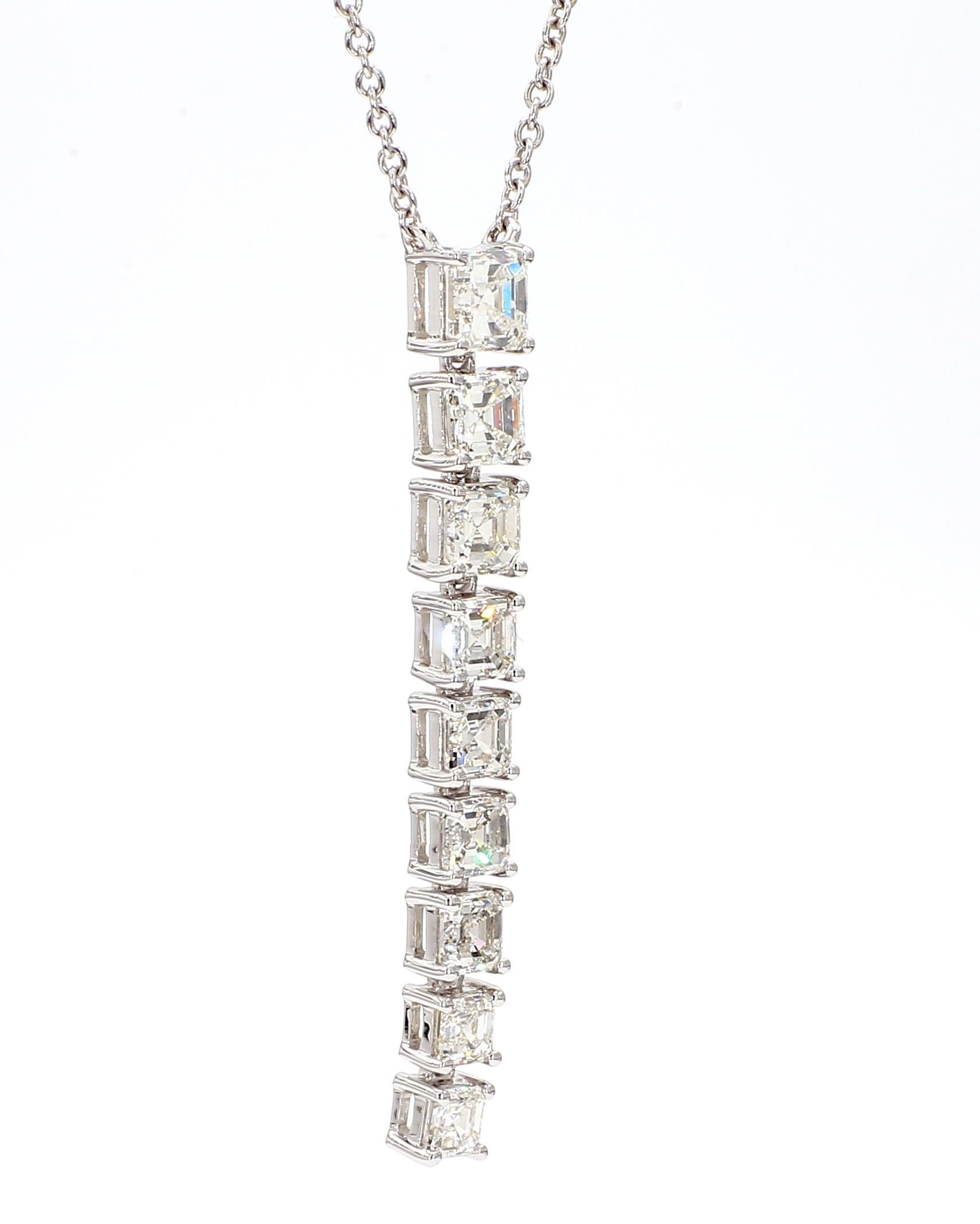 This White Diamond Asscher Cut Drop Pendant is a testament to fine craftsmanship and timeless design. Perfect for those who appreciate the beauty of natural diamonds, this pendant offers a balance of luxury and tasteful simplicity.

**100% Natural