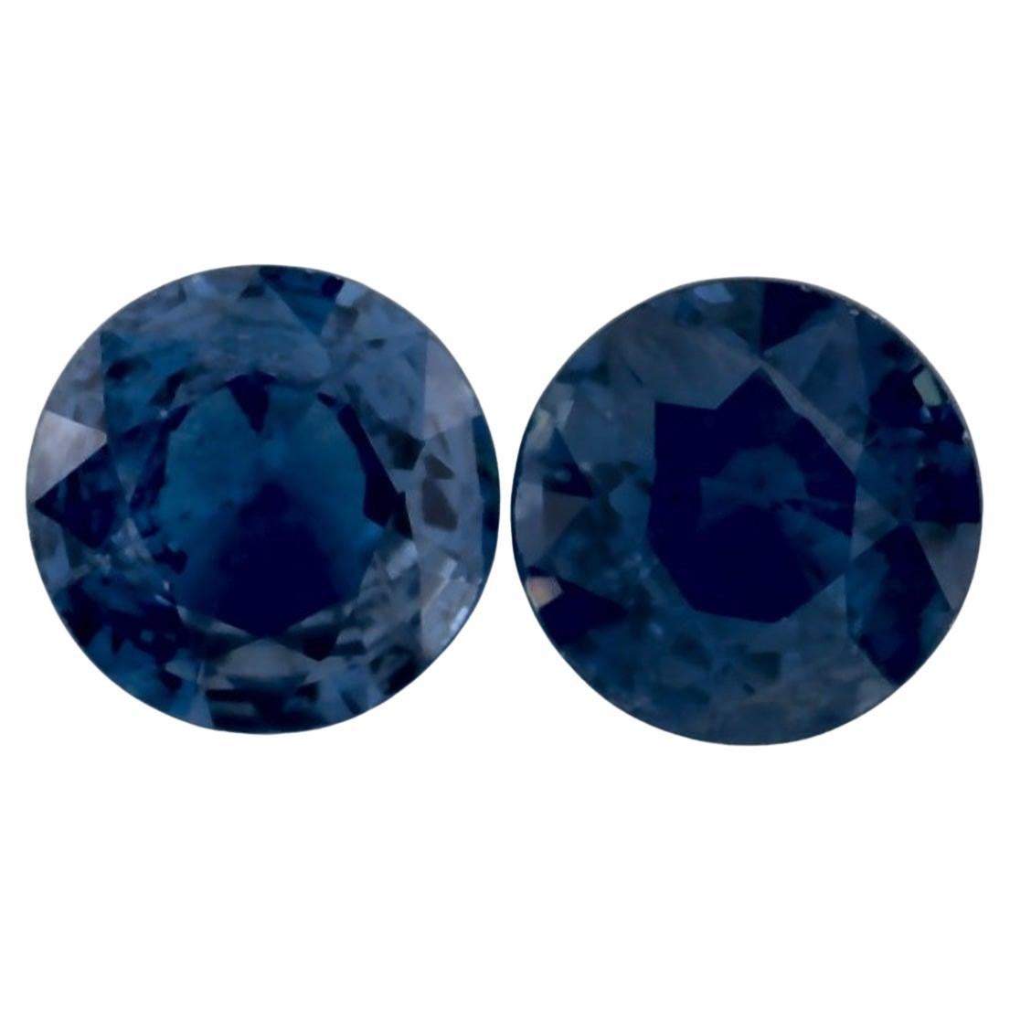 1.91 Ct Blue Sapphire Round Loose Gemstone
