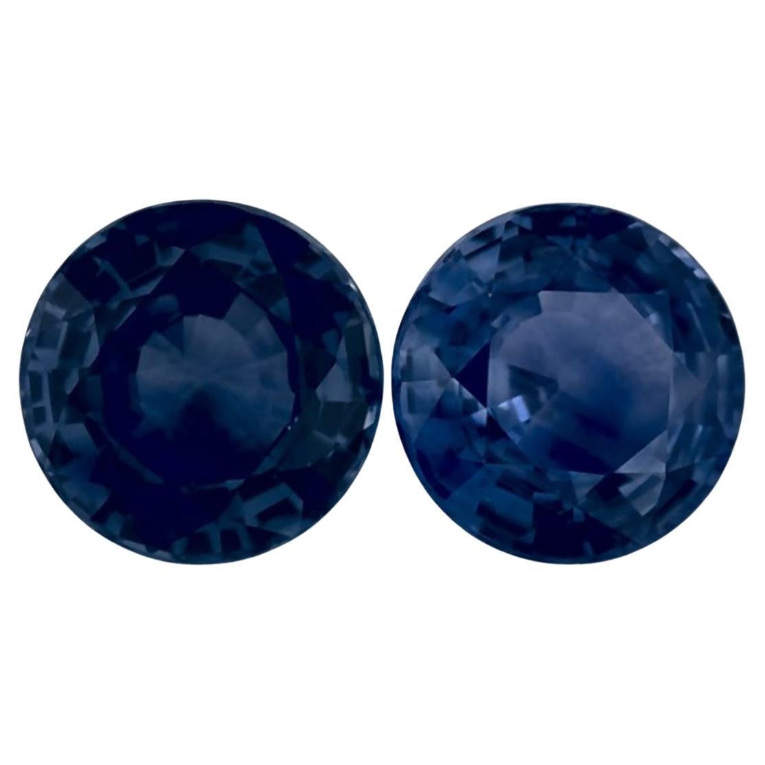 1.91 Ct Blue Sapphire Round Loose Gemstone For Sale