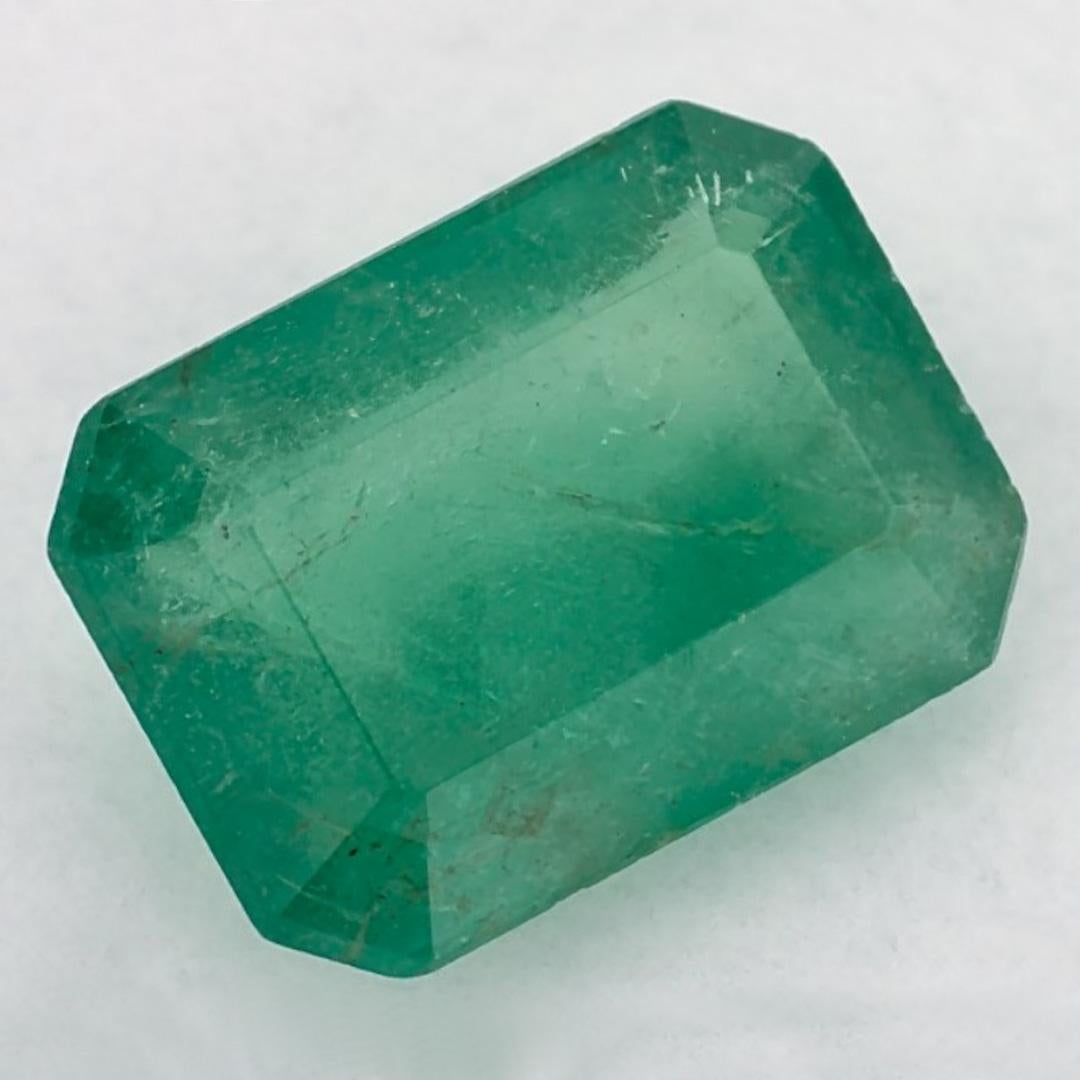 1.91 Ct Emerald Octagon Cut Loose Gemstone In New Condition For Sale In Fort Lee, NJ