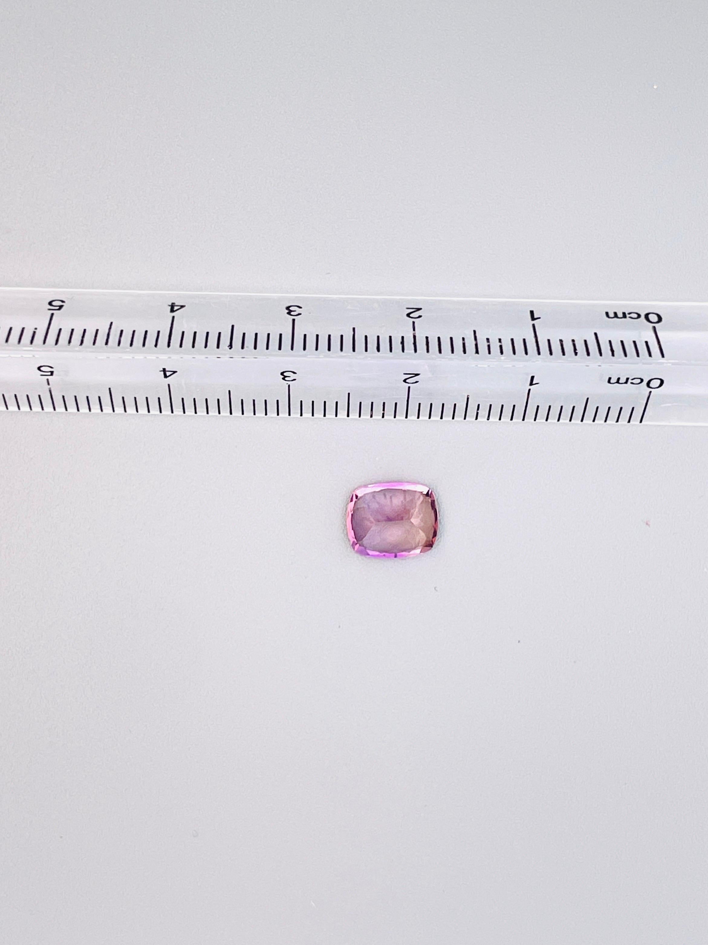 1,91 Ct GIA Zertifikat Natürlicher rosa Tansanit Zoisit Unerhitzt Kissenform im Angebot 2