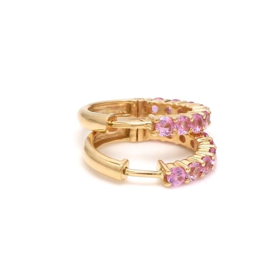 1,91 CTs Natürliche rosa Saphir Ohrringe in 18k Gold Damen im Angebot
