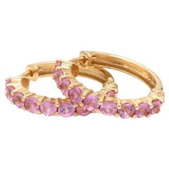 1.91 CTs Natural pink sapphire earrings in 18k gold
