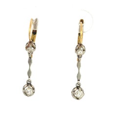 Anello in oro e platino del 1910 con diamante bianco rotondo da 0,25 ct.