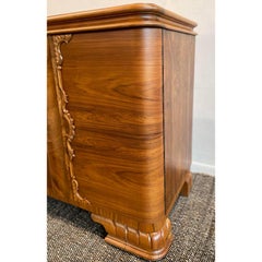 1910/1920s Antique Vintage Burled Wood Art Deco German Sideboard Credenza Small