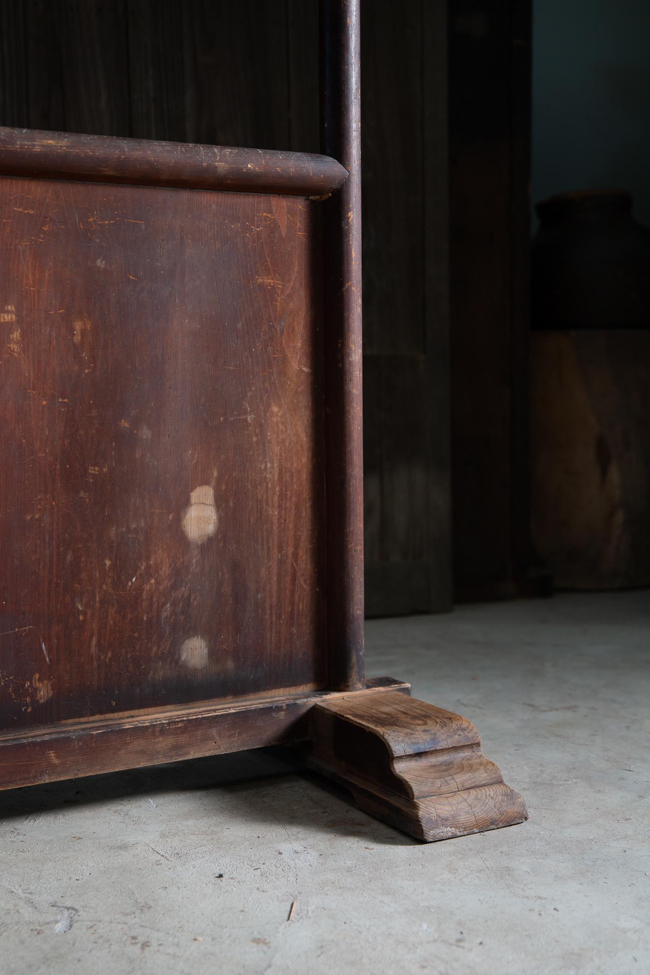 1910-30s Japanese antique large Kimono display rack room divider wabi sabi decor en vente 5