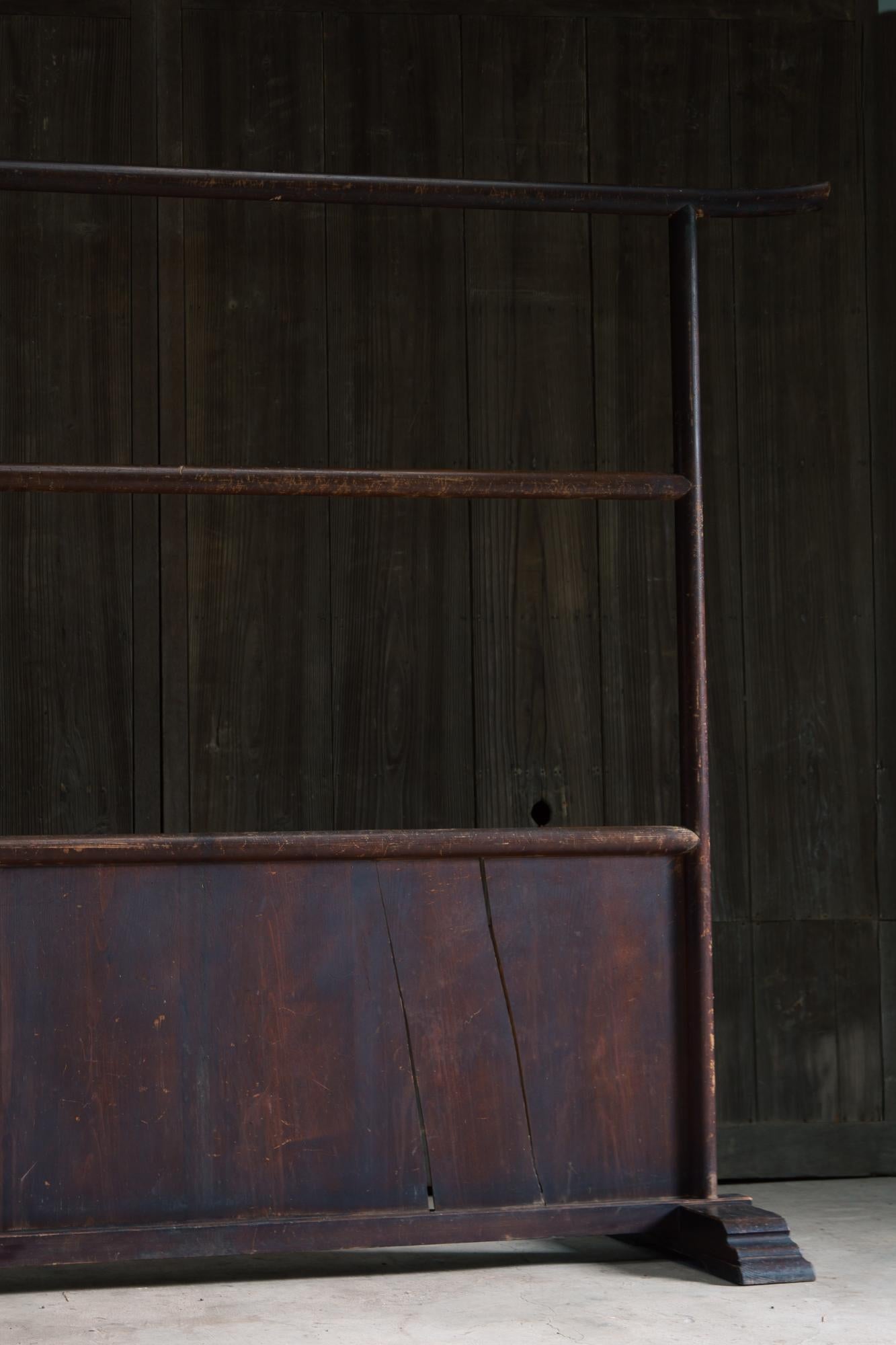 1910-30s Japanese antique large Kimono display rack room divider wabi sabi decor en vente 12