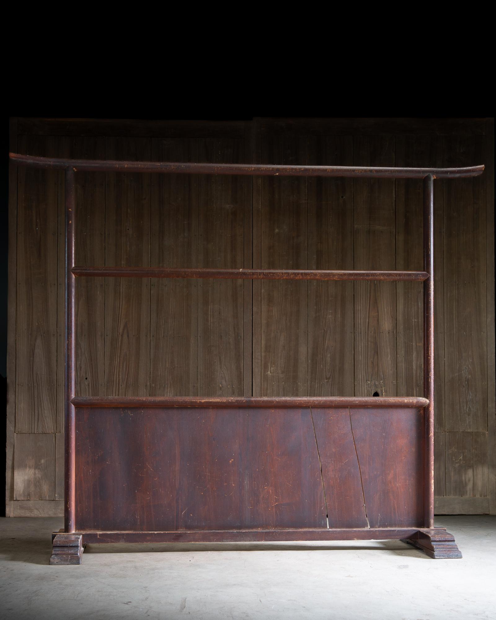 Japonais 1910-30s Japanese antique large Kimono display rack room divider wabi sabi decor en vente