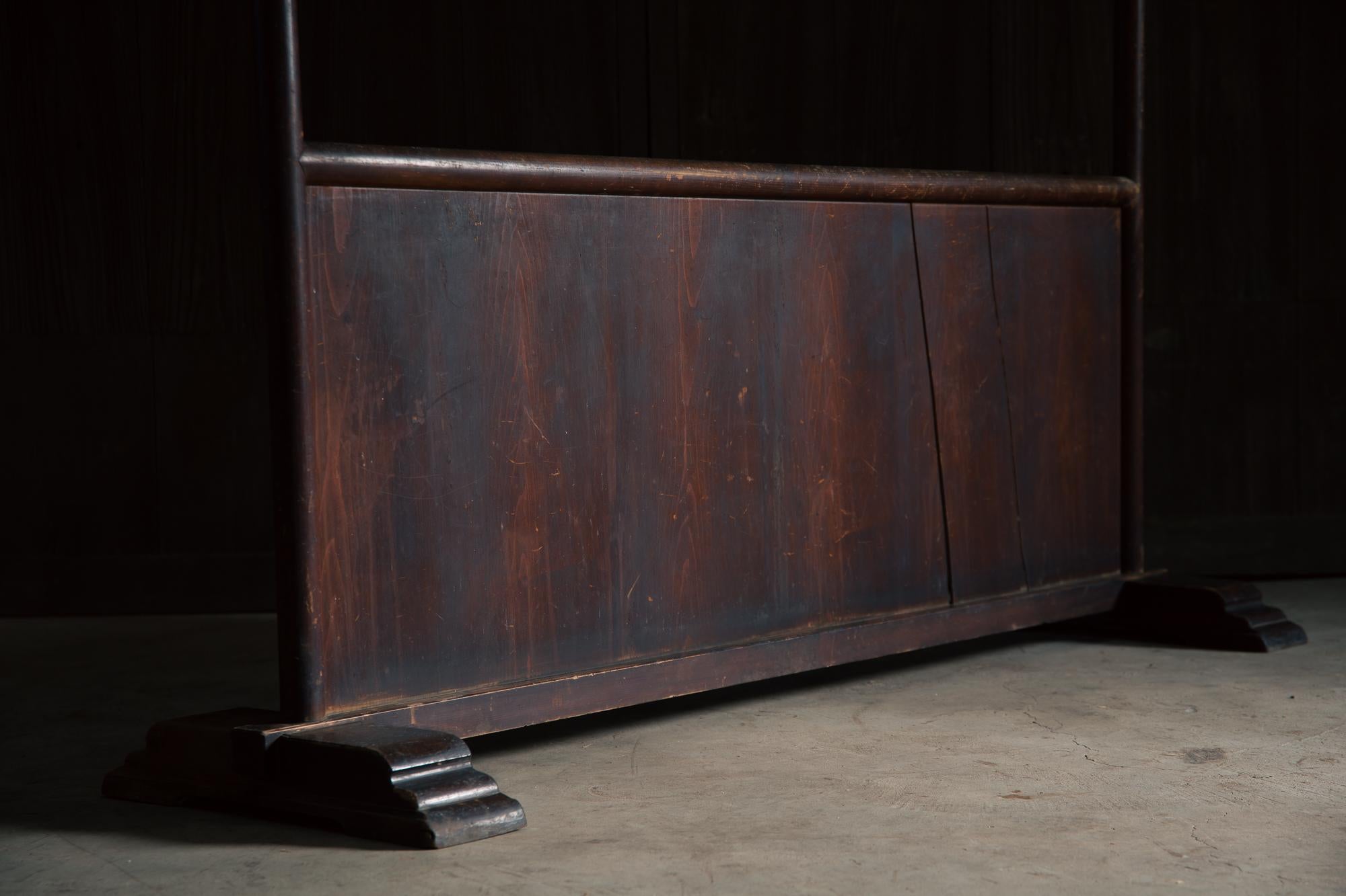 1910-30s Japanese antique large Kimono display rack room divider wabi sabi decor Bon état - En vente à 常陸大宮市, JP