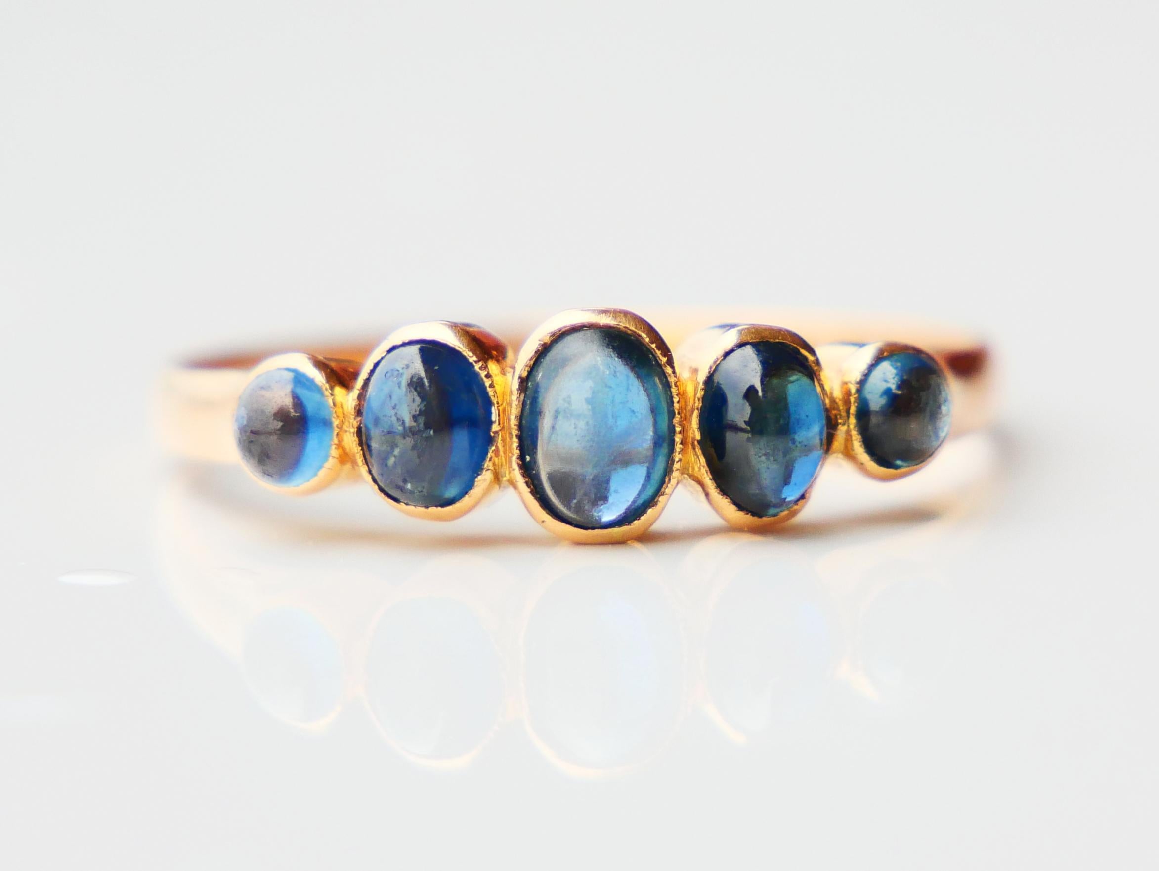 Women's 1910 Alliance Ring 1ctw natural Sapphire solid 18K Gold Ø 8.25 US / 2.2 gr For Sale