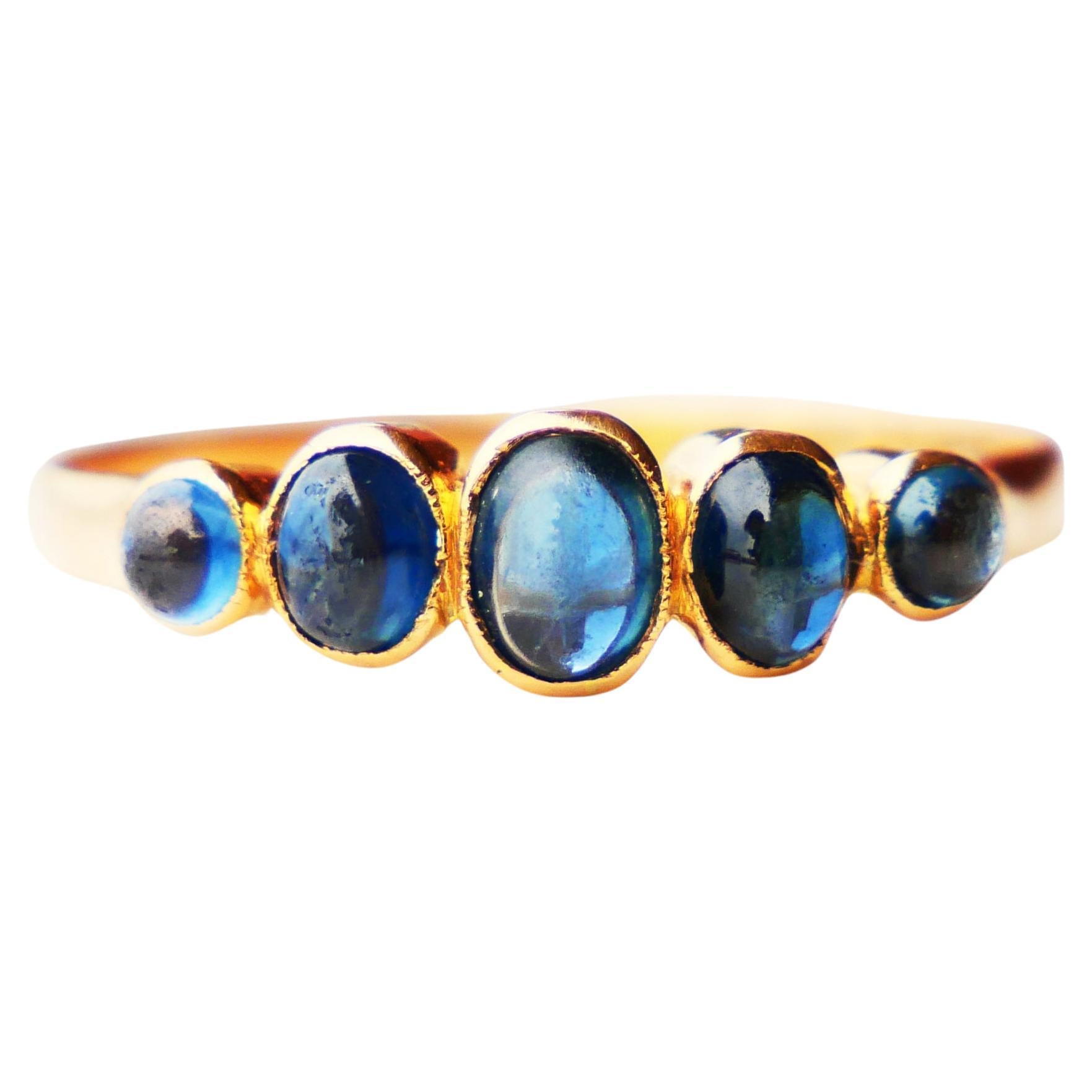 1910 Alliance Ring 1ctw natural Sapphire solid 18K Gold Ø 8.25 US / 2.2 gr For Sale