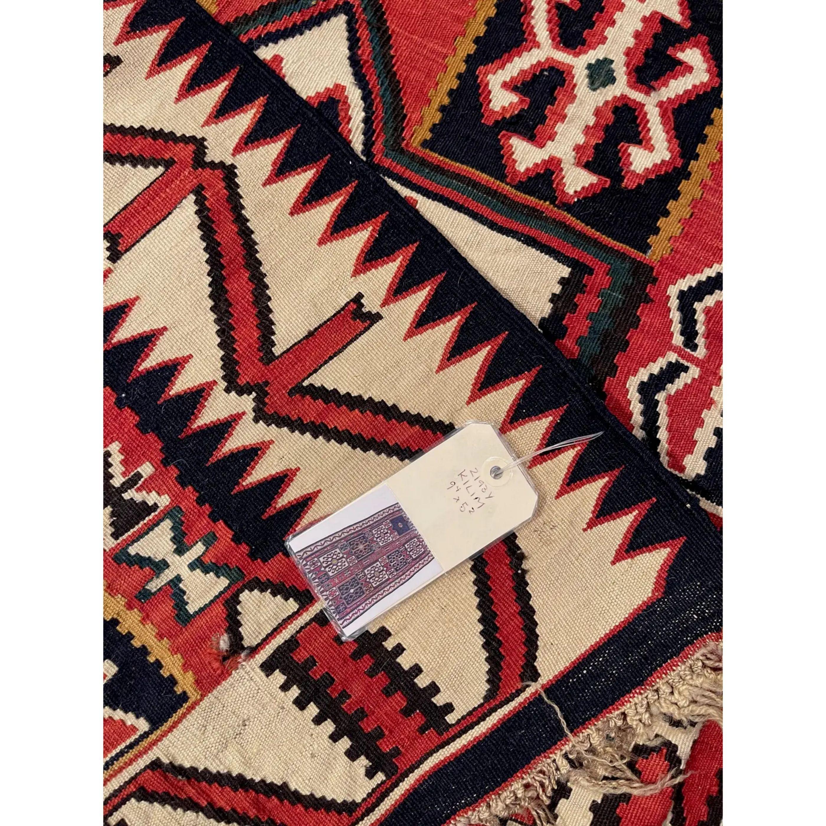 Russian 1910 Antique Kilim Flat Weave Rug For Sale