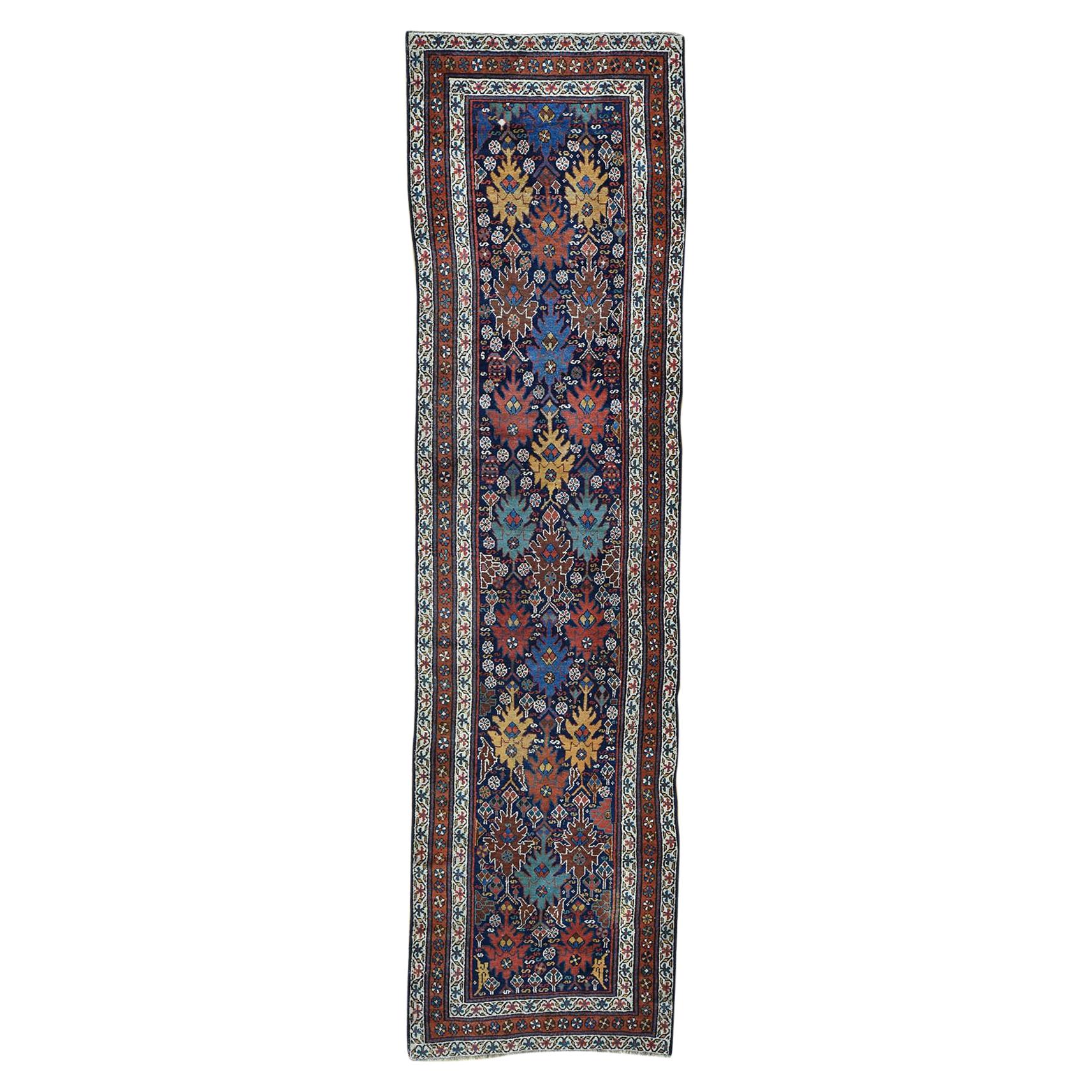 1910 Antique Northwest Persian Wide Runner Rug Bold and Striking For Sale