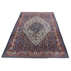 1910 Alfombra Persa Senneh Antigua Fish Design Azul Marino