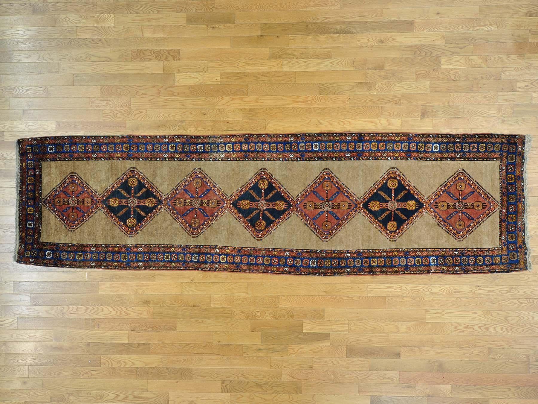 This is a genuine hand knotted oriental rug. It is not hand tufted or machine made rug. Our entire inventory is made of either hand knotted or handwoven rugs.

Enhance your home with this magnificient antique carpet. This handcrafted Persian serab