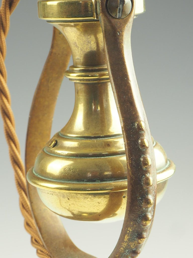 1910 Antique Solid Brass Gimbal Table Lamp / Wall Light, Royal Navy ...