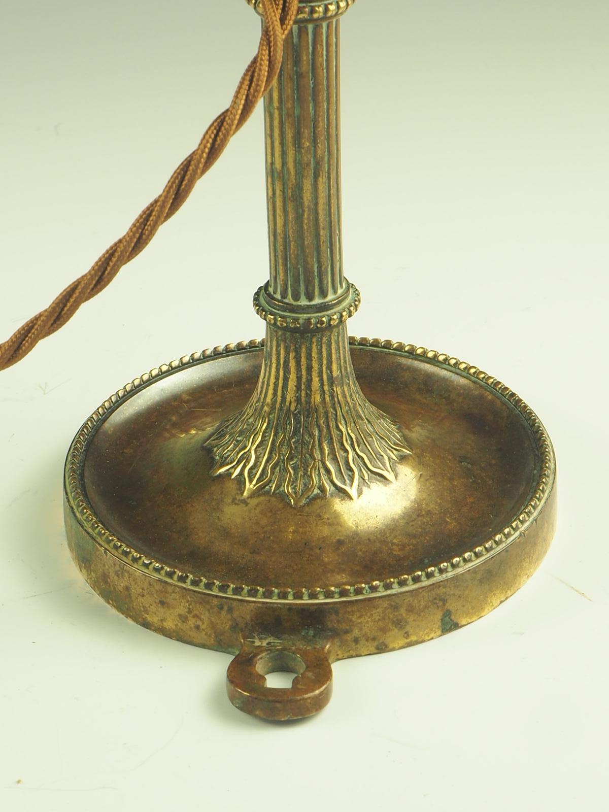 English 1910 Antique Solid Brass Gimbal Table Lamp / Wall Light, Royal Navy Ship Marine