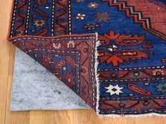 1910 Antique Tribal Karabagh Hand Knotted Oriental Rug Rustic