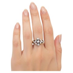 1910 Art Nouveau 18kt Gold & Platinum Diamonds Ring