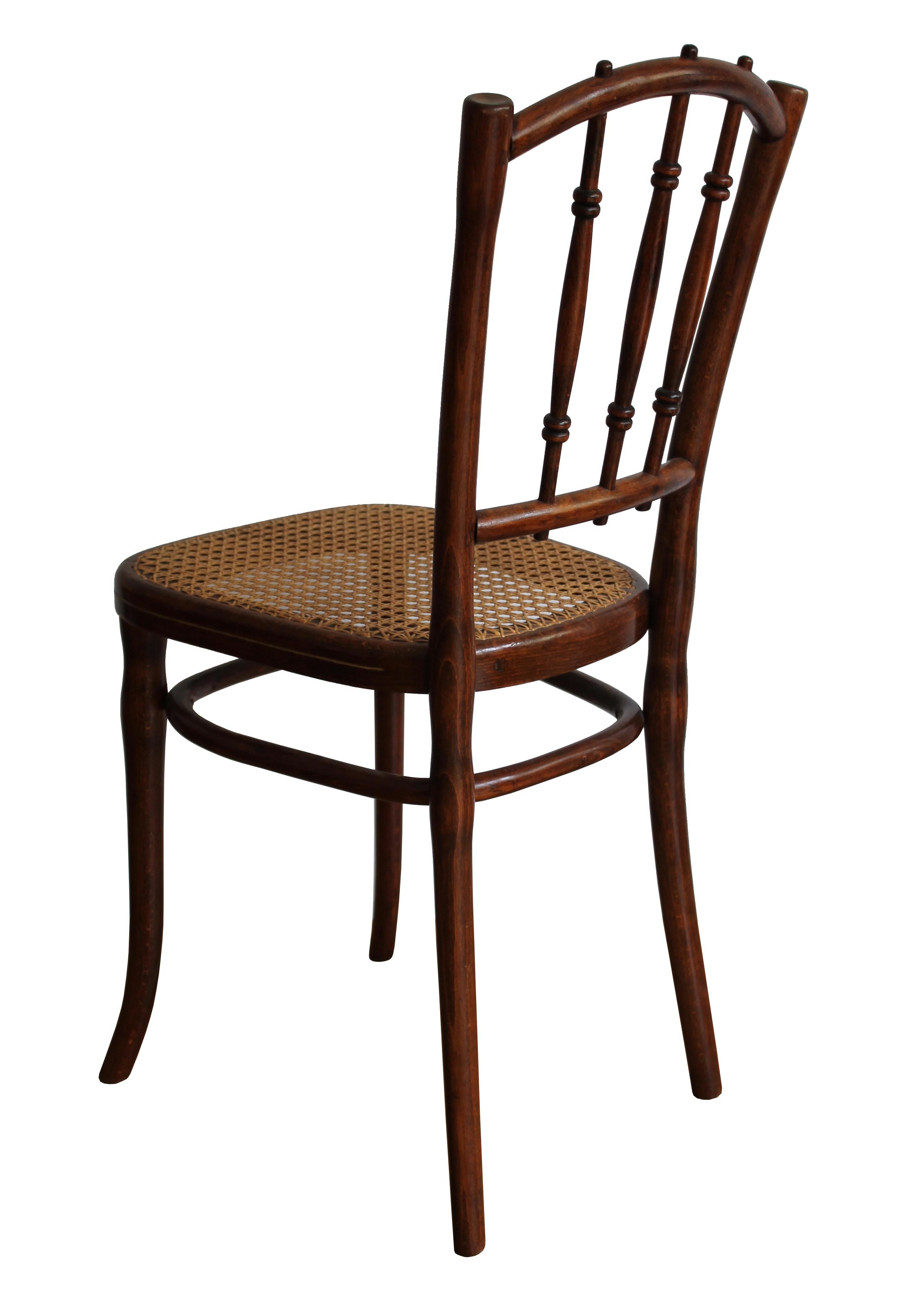 Other 1910 Art Nouveau Pair of Dining Chairs by Thonet Austria For Sale