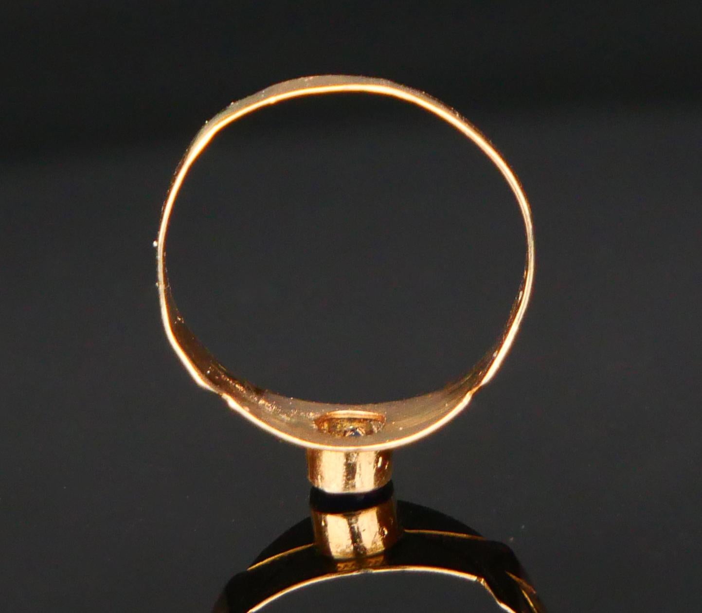 1910 Jugendstil Ring natürlich 0.35ct Blauer Saphir massiv 18K Gold ØUS4.75/ 1.2gr im Angebot 1