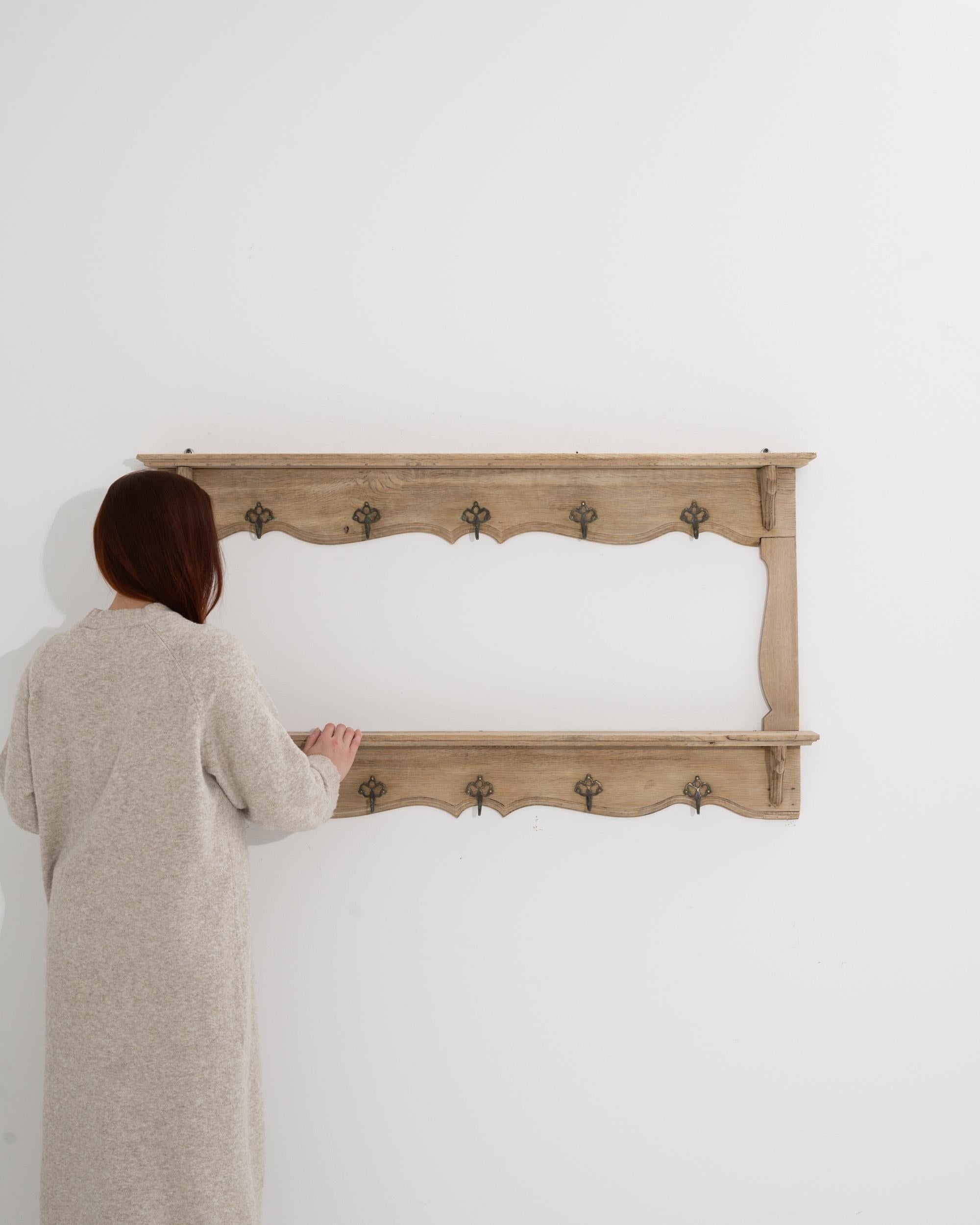 French Provincial 1910 Belgian Wooden Wall Rack