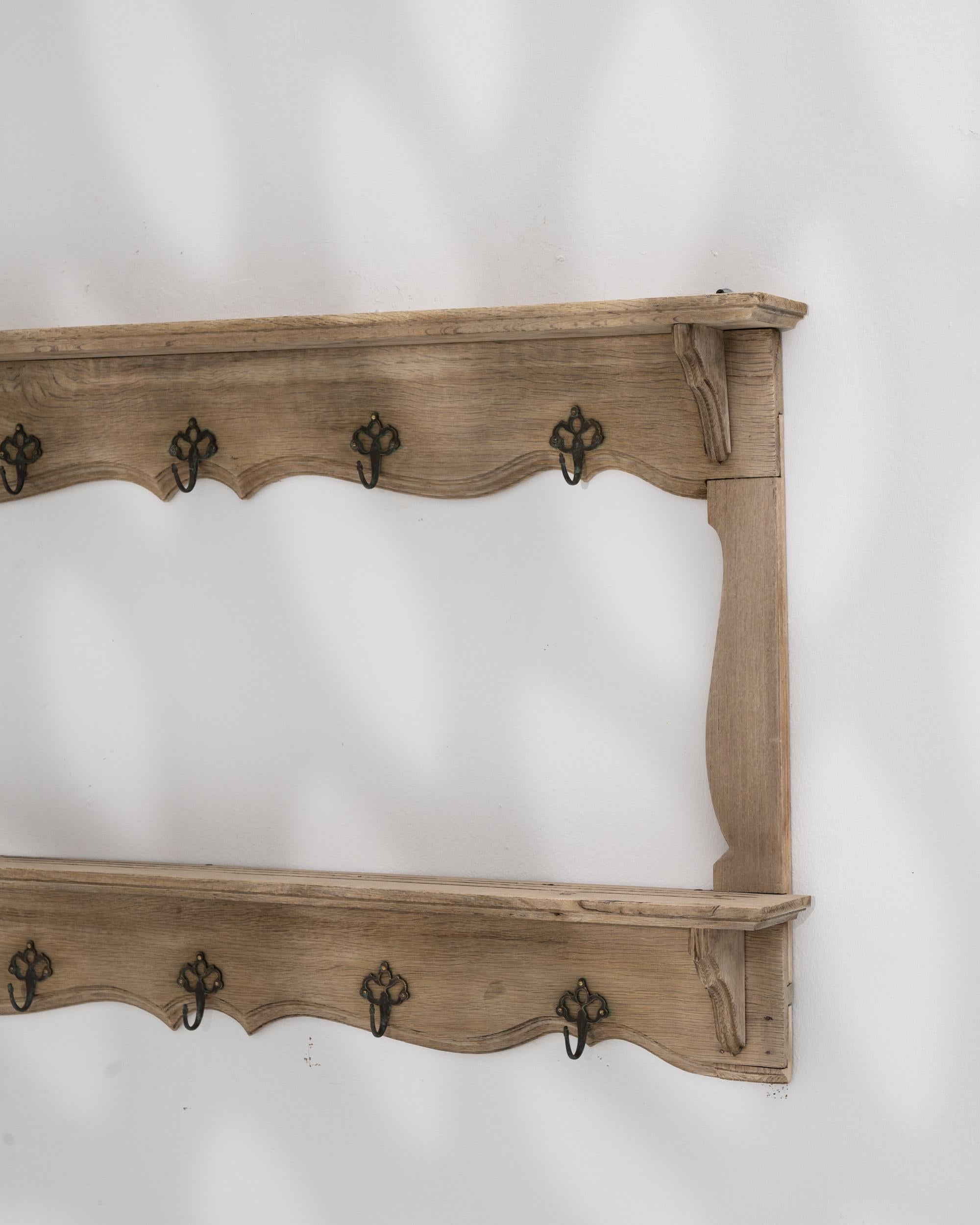 Early 20th Century 1910 Belgian Wooden Wall Rack