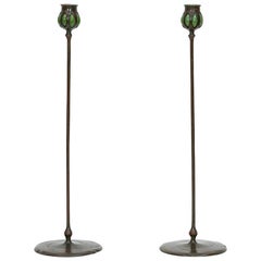 1910 Bronze Paire de chandeliers Tiffany Studios