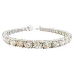 19.10 Carat Natural Diamond Tennis Bracelet in 14K White Gold